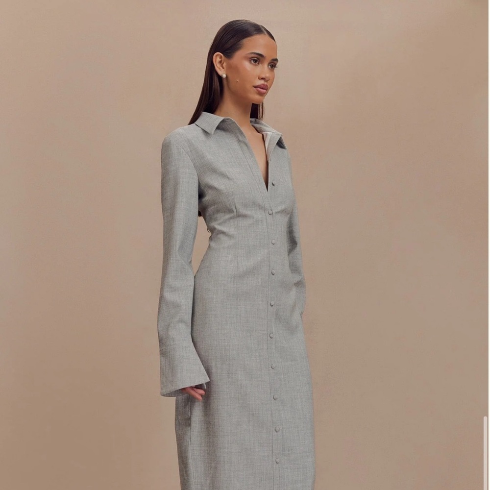 Meshki - Dorian “Fitted Shirt Midi Dress”